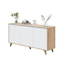 Buffet 3 portes ARTIK 75 x 154 x 40 cm chêne et blanc