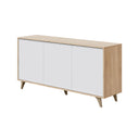 Buffet 3 portes ARTIK 75 x 154 x 40 cm chêne et blanc
