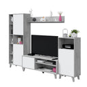 MUEBLE SALÓN MODULAR 4 PIEZAS GRIS Y BLANCO ARTIK 