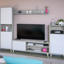 MUEBLE SALÓN MODULAR 4 PIEZAS GRIS Y BLANCO ARTIK 