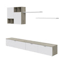 Meuble TV avec module supérieur et étagère 37x260x40 cm Chêne et blanc Artik