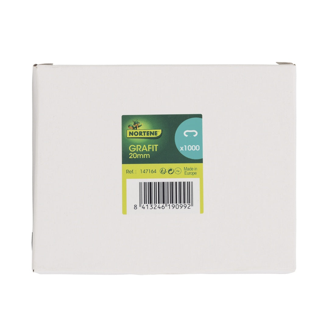 Agrafes de 20 mm, 1000 unités, anthracite, Nortene