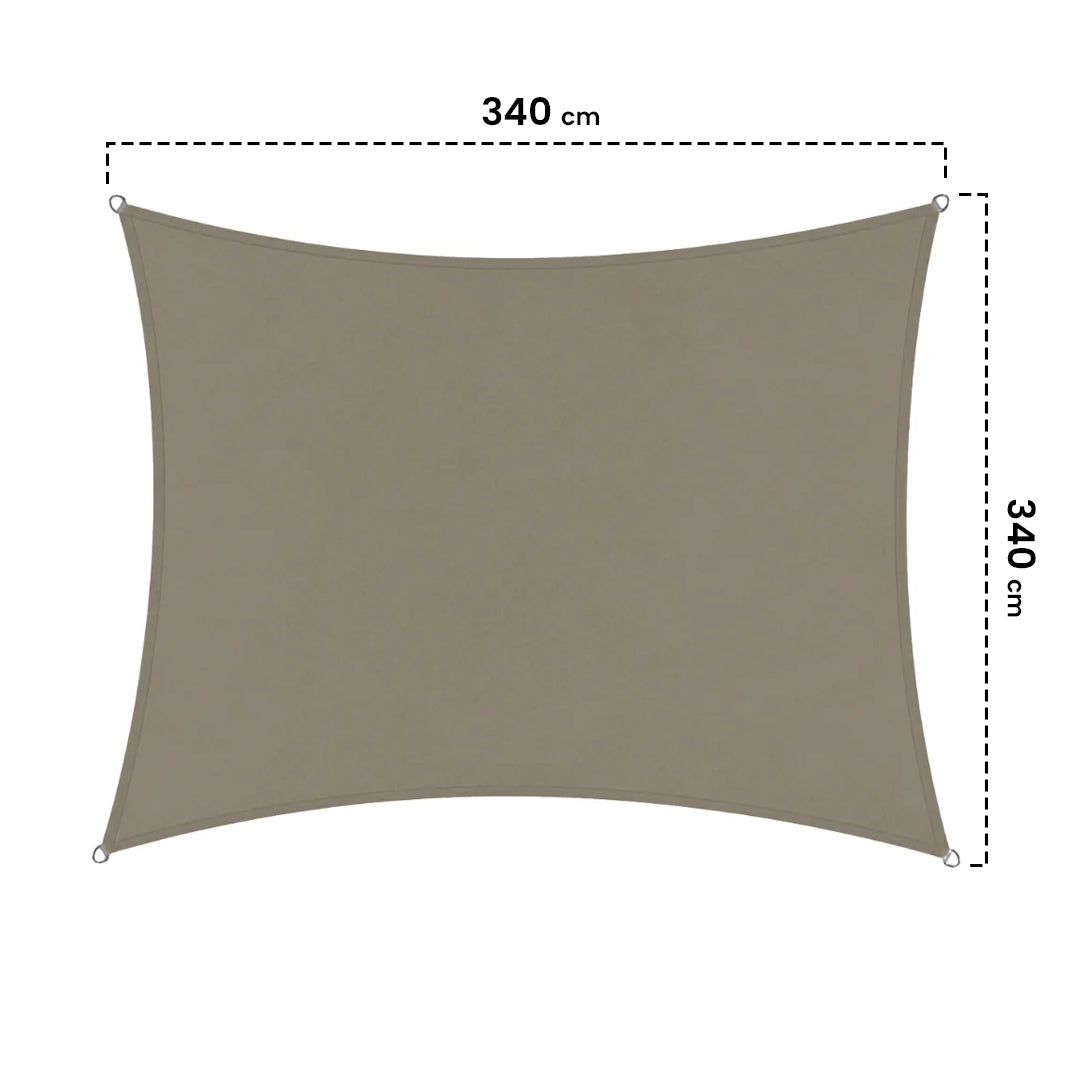Kit de toldo de vela elástico quadrado Sunnet 3,4 x 3,4 m Nortene