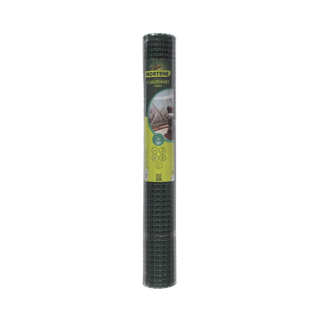 Malla plastica cuadrada cuadranet 20 mm 1x5 m verde nortene