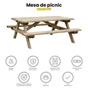 Mesa picnic premium 180x160x72 cm