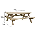 Mesa picnic premium 180x160x72 cm