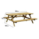 UPPER PICNIC TABLE 180X160X71 CM NORTENE
