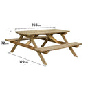 Mesa picnic basic madera de pino 72x172x159 cm nortene