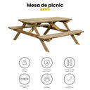 Mesa picnic basic madera de pino 72x172x159 cm nortene