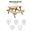 Mesa picnic infantil 90x90x56 cm nortene