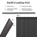 Perfil de acabamento e vedação em PVC de 1,5 m na cor antracite.