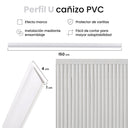 Profilé de finition et barrière en PVC 1,5 m Nortene blanc