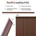 Profilé de finition en U pour clôture en PVC 1,5 m, brun nord