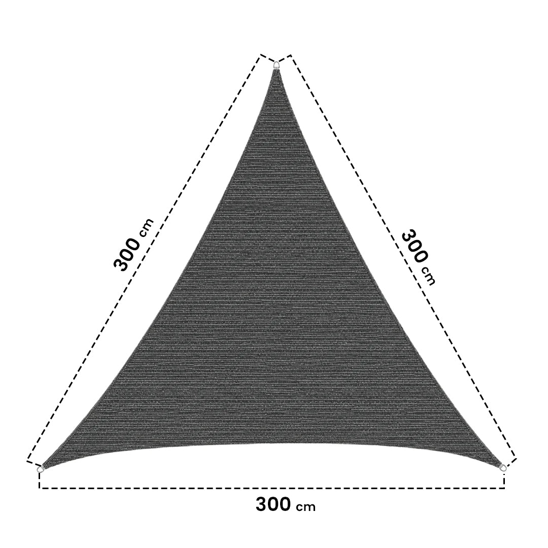 Toldo vela permeable triangular 3x3x3 m gris nortene