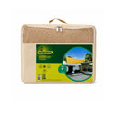 Tenda a vela permeabile, rettangolare, 3,6x3,6 m, beige, esposta a nord