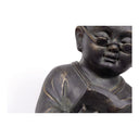 Buddha Kyo 44 cm | Statua da meditazione per giardino in pietra e finitura oro | Deco and Lemon