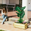 Fioriera rettangolare Windowbox in legno di pino 90x40x33 cm, ideale per giardino, terrazza o balcone, robusta e pronta all'uso.