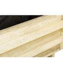 Jardinera rectangular de madera de pino 70x30x28 cm con malla geotextil extraíble, ideal para jardín, terraza o balcón, resistente y lista para usar.