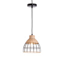 LAMPADA A SOSPENSIONE FEI IN METALLO-RATTAN NERO 22X21 CM