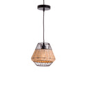 LAMPARA COLGANTE SHARPEY METAL-RATTAN NEGRO 31X20 CM