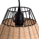 LAMPARA COLGANTE SHARPEY METAL-RATTAN NEGRO 31X20 CM