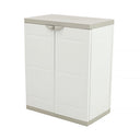 Armoire de hauteur moyenne avec 2 étagères, beige, 70 x 41 x 88 cm