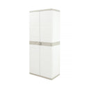 Armoire à balais beige avec séparateur, 70 x 41 x 176 cm