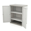 Armadio di media altezza con 2 ripiani, beige, 70x41x88 cm