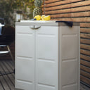 Armadio di media altezza con 2 ripiani, beige, 70x41x88 cm