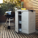 Armadio di media altezza con 2 ripiani, beige, 70x41x88 cm
