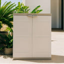 Armoire de hauteur moyenne avec 2 étagères, beige, 70 x 41 x 88 cm