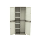 Armoire à balais beige avec séparateur, 70 x 41 x 176 cm