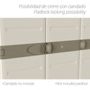 Armario escobero 3 puertas 105x41x176 cm beige