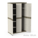 Armario escobero 3 puertas 105x41x176 cm beige