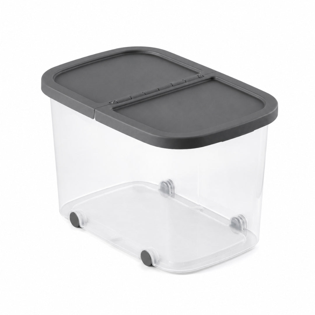 Coffre multi-usages à roulettes, 59 x 39 x 38 cm, 60 L, argent