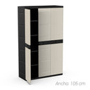 Armario escobero 3 puertas negro 105x41x176 cm 