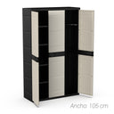 Armadio portascope nero a 3 ante, 105x41x176 cm