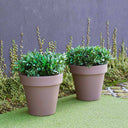 FIORIERA TONDA IN POLIETILENE MAGNOLIA 45 Ø45X43 CM TORTORA