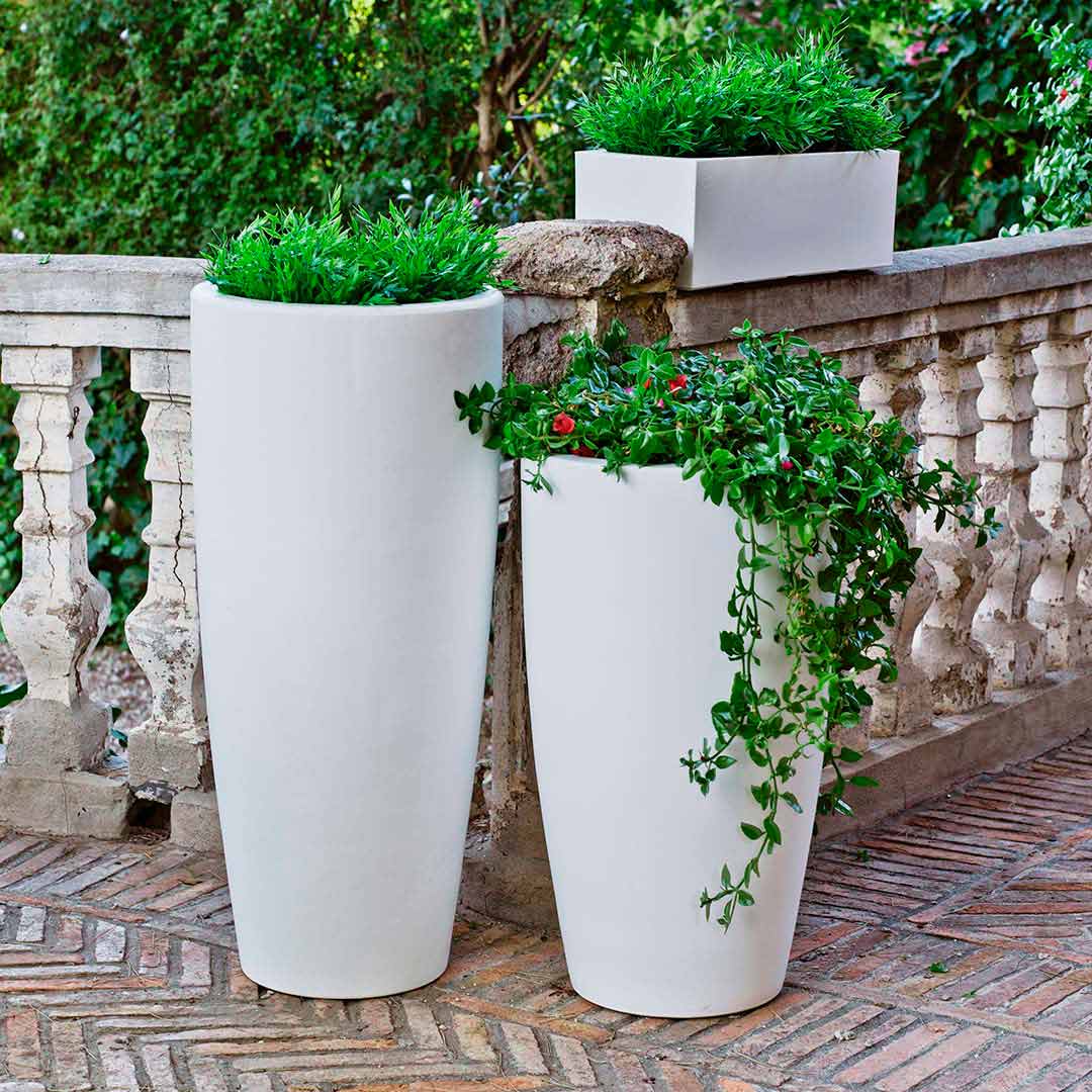 MACETERO CILINDRICO BAMBU 90 Ø40X90 CM BLANCO