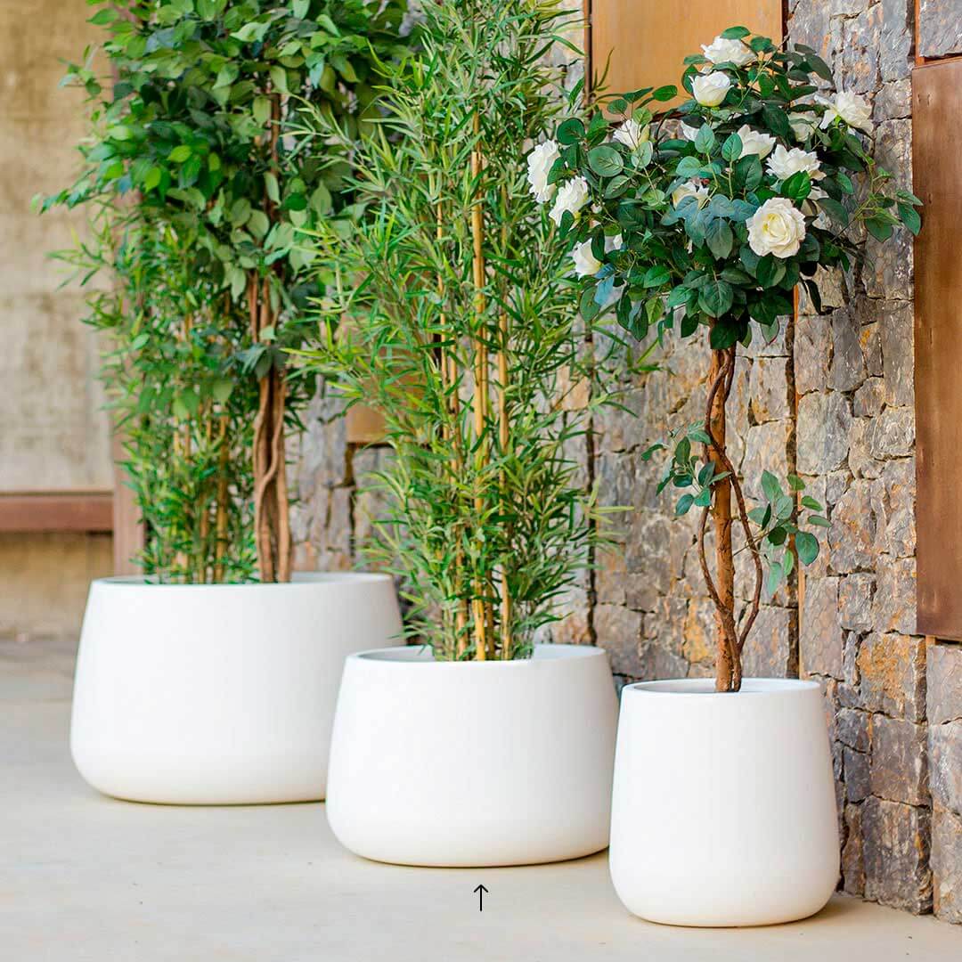 VASO MINIMALISTA CAMELIA 60 Ø59X39 CM BIANCO