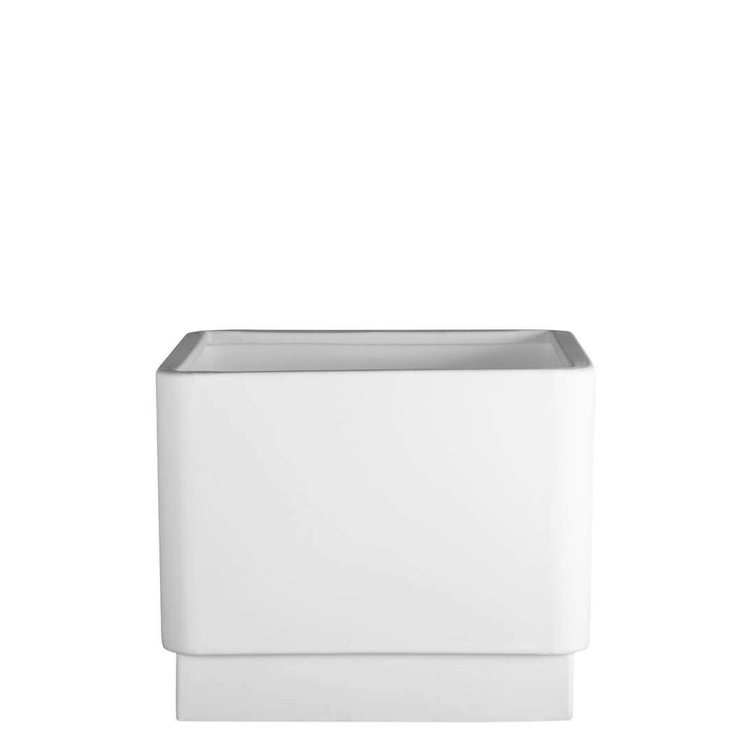 VASO QUADRATO CON SISTEMA AUTOIRRIGANTE BASIC BIANCO Ø50X50X40 CM
