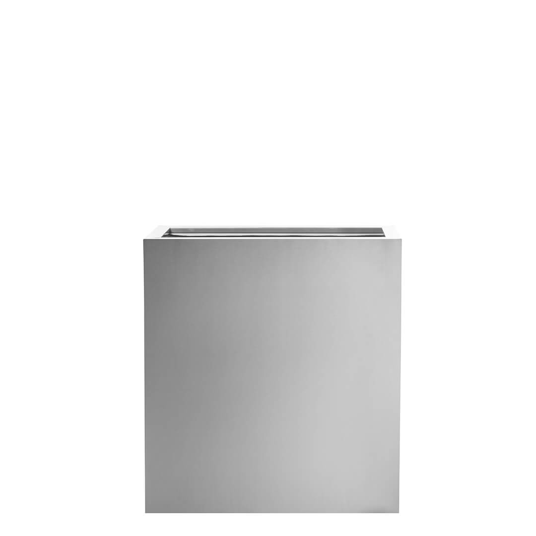 MACETA RECTANGULAR ALTA CON SISTEMA AUTORIEGO Ø65X25X75 CM STEEL BRILLANTE