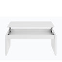 Table basse à plateau relevable 102 x 43 x 50 cm, blanc brillant
