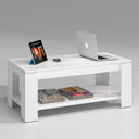 Table basse relevable 102x43x50cm Blanc Artik