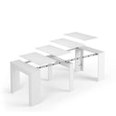 TABLE DE SALLE À MANGER EXTENSIBLE 90X50-237 CM BLANC BRILLANT