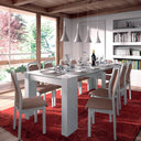 TABLE DE SALLE À MANGER EXTENSIBLE 90X50-237 CM BLANC BRILLANT