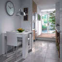 TABLE DE SALLE À MANGER EXTENSIBLE 90X50-237 CM BLANC BRILLANT