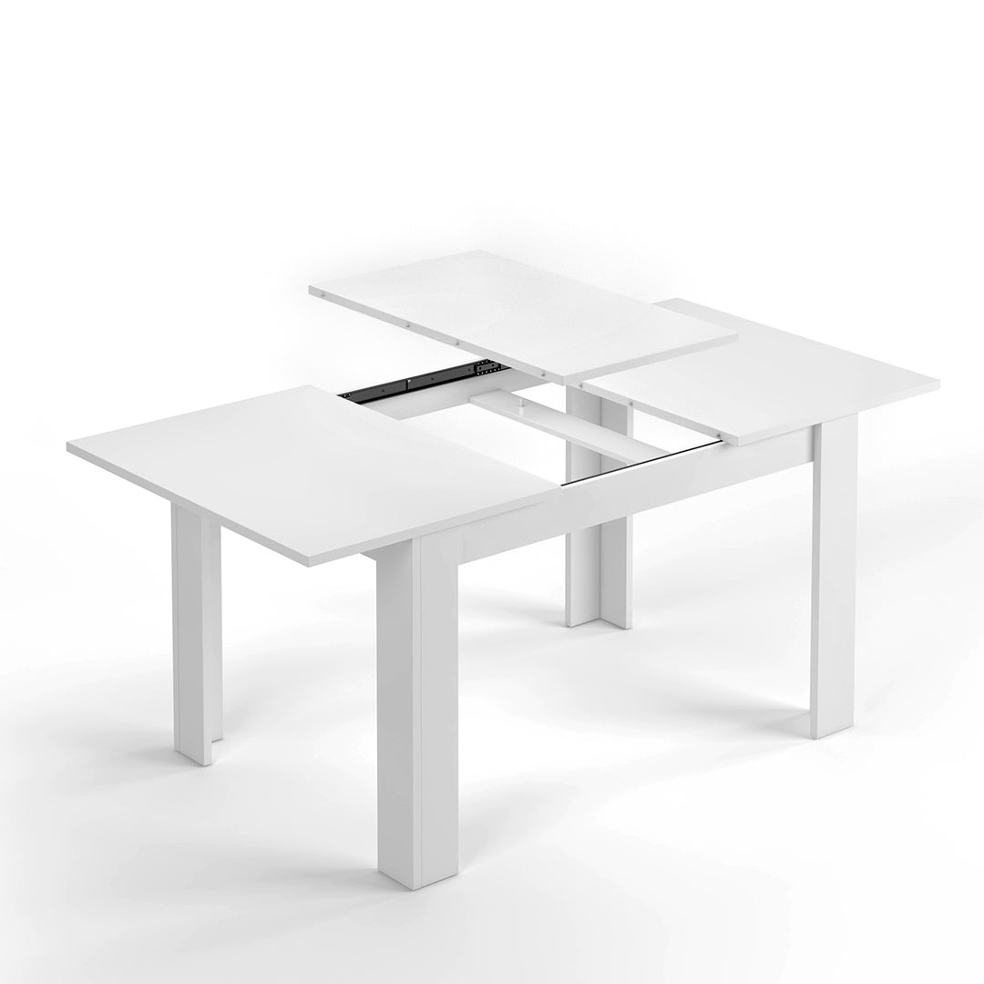TAVOLO DA PRANZO ALLUNGABILE 90X140-190 CM BIANCO LUCIDO