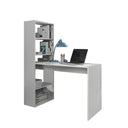 BUREAU AVEC ÉTAGÈRE 144X120X53 CM BLANC ARTIK