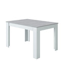 TABLE DE SALLE À MANGER EXTENSIBLE 90X140-190CM CIMENT/BLANC ARTIK